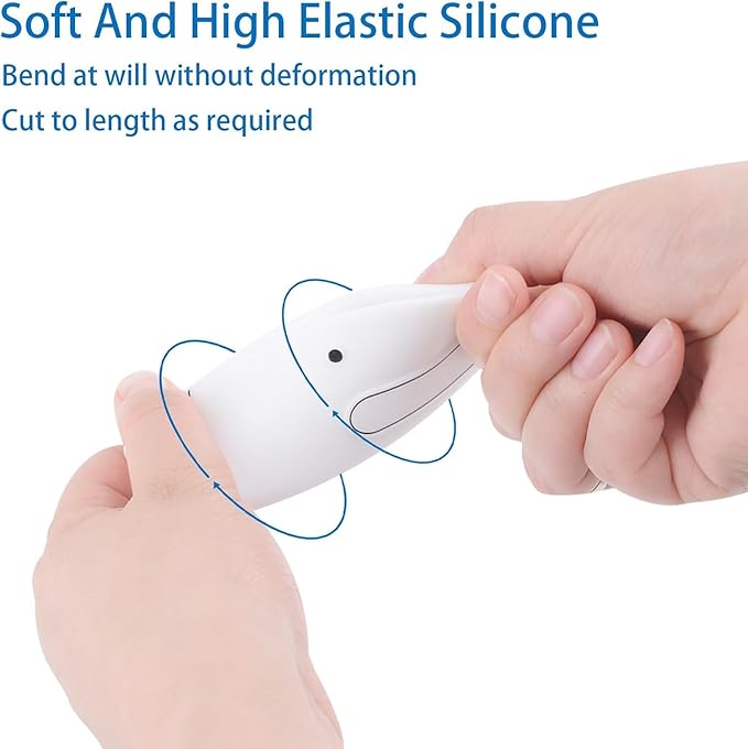 6 Pcs Self Adhesive Silicone Corner Protectors Cute Elephant Pattern Edge Guards Safety Baseboard Corner Blocks Decotive Baby Proofing Corner Cushion for Wall, Furniture & Sharp Corners -White