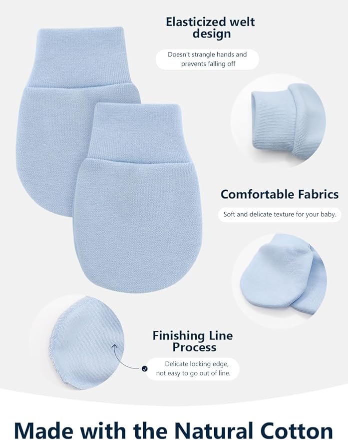 Cute Baby Mittens Newborn, No Scratch Baby Boy Mittens, Baby Girl Hat Gloves for Toddlers, Infant, Newborn
