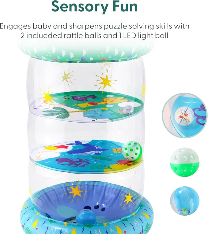 The Peanutshell Inflatable Tummy Time Roller - Crawling Toys for Babies, Soft & Supportive Baby Tummy Time Roller, Water-Friendly Crawling Toys for 6-12 Months - Land and Sea