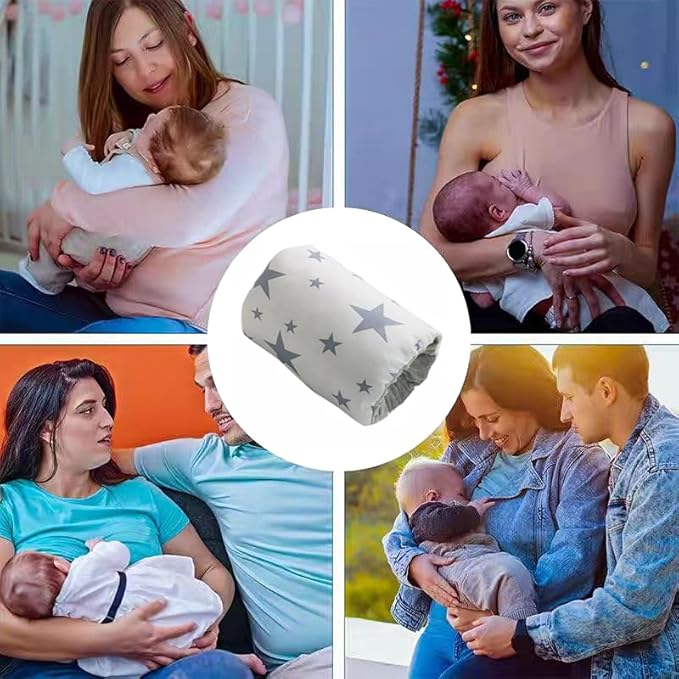 Cozy Cradle Pillow, Cozy Cradle Arm Pillow, Baby Nursing Pillow Head Support Pillow for Breastfeeding Bottle Feeding (Gray Pinstripes)