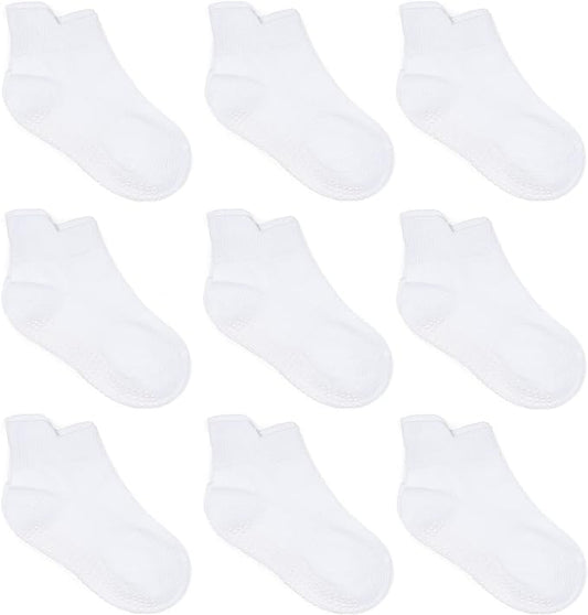 Zaples Baby Non Slip Grip Ankle Socks with Non Skid Soles for Infants Toddlers Kids Boys Girls