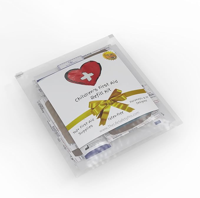 Children's First Aid Kit Refill - Xtra Large Size - 145 First Aid Supplies to Refill 2 Medium First Aid Kits from The Life Safety Pro