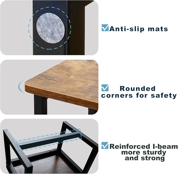 Step Stool for Adults & Kids,Holds up to 500Lb,3 in1 Heavy Duty Sturdy Wooden 2 Stepstool for Kichen/Bathroom/High beds, Metal Frame, Non-Slip Pads