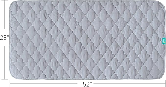 Waterproof Crib Mattress Protector Pad Cover 2 Pack 28" x 52", Anti Slip & Absorbent Waterproof Bed Pads for Standard Crib/Toddler Bed Quilted Machine Washable (Quilted Improved Thickness) Grey