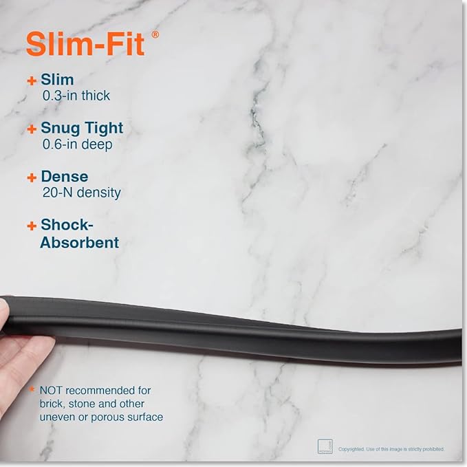 Roving Cove Slim-Fit Edge Protector for Baby Proofing (9ft Small Edge Only), Soft Rubber Foam, Furniture Edge Bumper Guard, Desk Edge Cushion, 3M Adhesive, Onyx Black