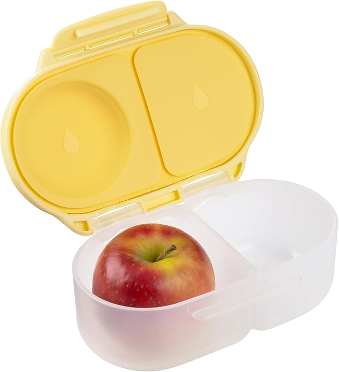 b.box Snack Containers for Kids, Toddler Snack Box Container, Reusable Small Bento Box for Lunch, School & Travel, Leak Proof, BPA free, Dishwasher Safe, Ages 4 months+ (Lemon Twist, 12oz)