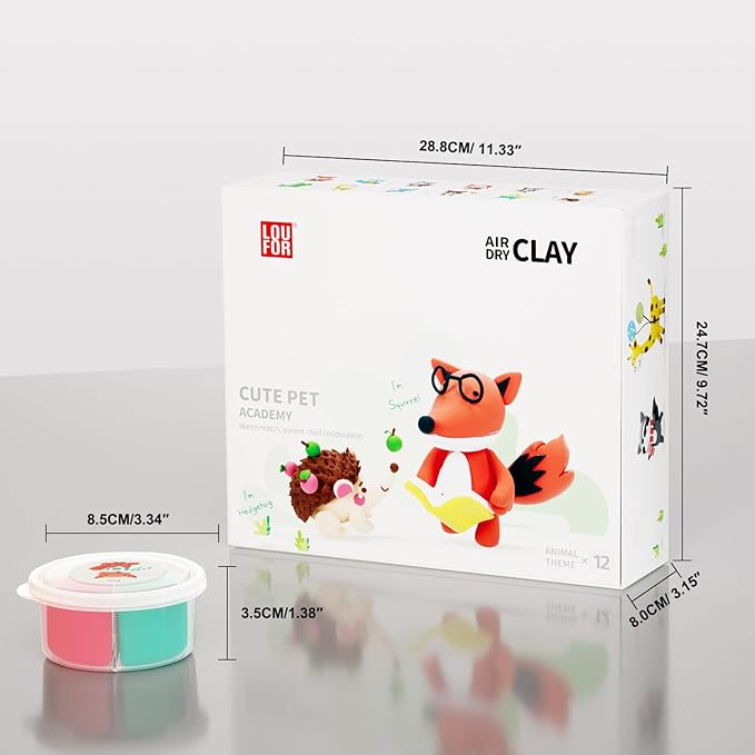 Air Dry Clay Kits - Modeling Clay for Kids, Ultra Light & Soft, Safe & Non-Toxic, DIY Airdryclay Kit with Sculpting Tools and Tutorials, Creatible Art Crafts Toys Gifts for Boys Girls