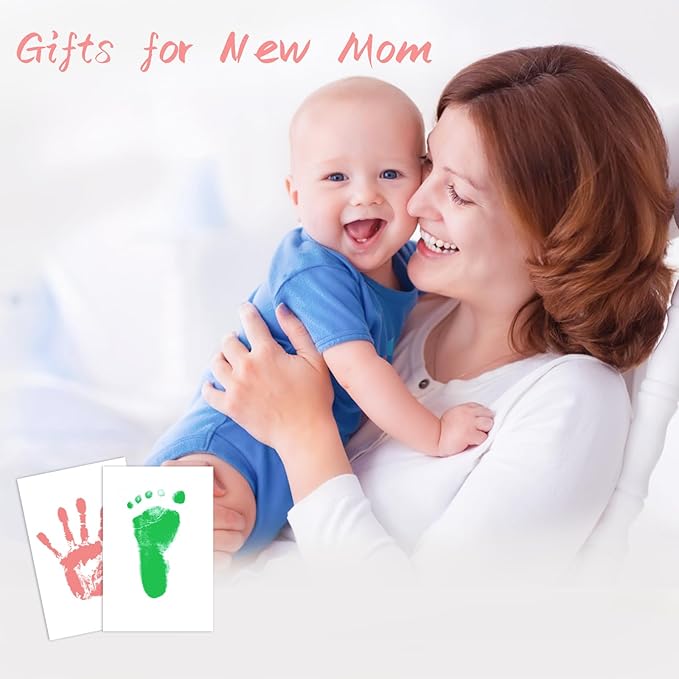 4-Pack Baby Footprint Kits,Inkless Hand and Footprint Kit,Clean Touch Baby Handprints and Footprints Kits,No Mess Ink Pad for Baby Hand and Footprints,Baby Shower Gifts for New Moms