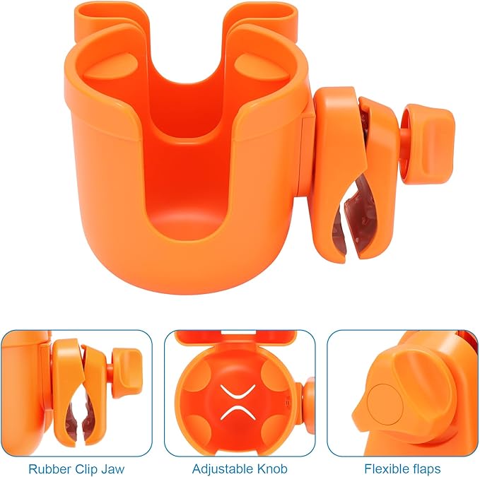 Accmor Stroller Cup Holder with Phone Holder, Bike Cup Holder, Universal Cup Holder for Uppababy Nuna Doona Strollers, 2-in-1 Cup Phone Holder for Stroller, Bike, Wheelchair, Walker, Scooter