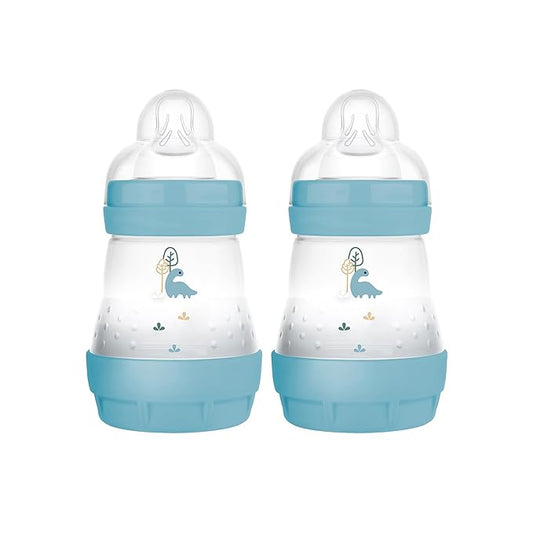 MAM Easy Start Anti-Colic Baby Bottle 5oz, Slow Flow, Breastfeeding-Like Silicone Nipple Bottle, Reduces Colic, Gas, & Reflux, Easy-to-Clean, BPA-Free, Vented Baby Bottles for Newborns, 0-3 Months