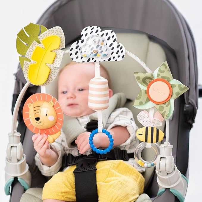 Taf Toys Savannah Adventures Arch | Activity Arch with Fascinating Toys, Stimulates Baby’s Senses & Motor Skills Development | Newborn & Baby Toys 3-6 Months | Use on Strollers, Bassinets, Crib