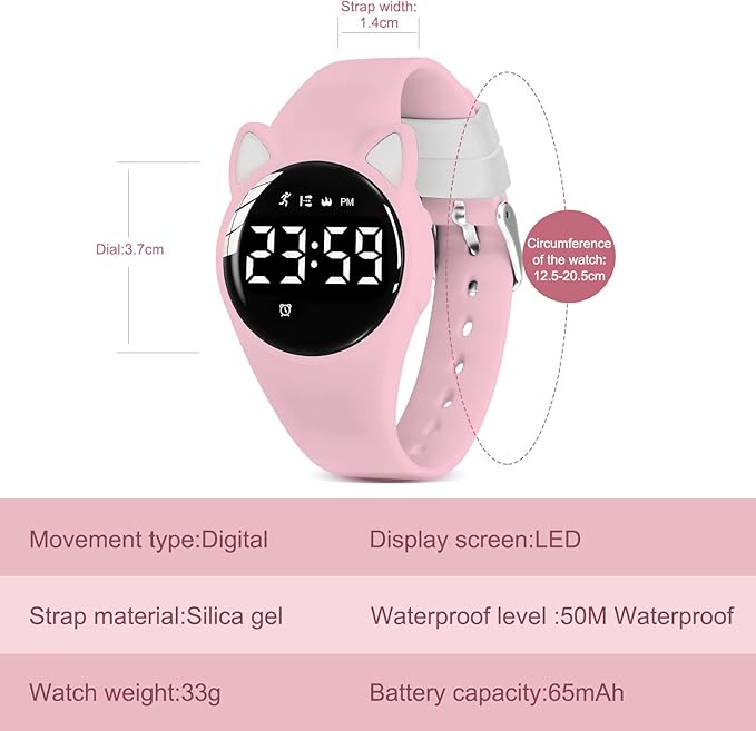 Kids Watches for Girls Boys Digital Sport Watch with Step Counter Pedometer Vibration Alarm Clock, No App Waterproof Fitness Tracker Kids Watch Boys Girls Teens Students Ages 5-16