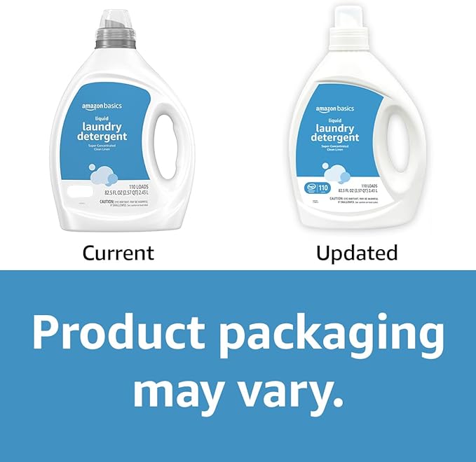 Amazon Basics Concentrated Liquid Laundry Detergent, Clean Linen, 110 loads, 82.5 Fl Oz (Previously Solimo)