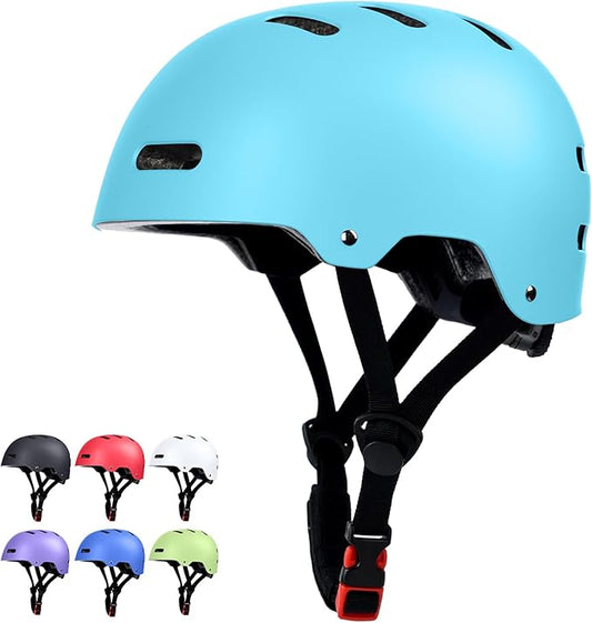 Skateboard Bike Helmet for Adults Women Men Youth Kids (2-3-5-8-14+ Years Boys Girls) - Lightweight Multi-Sport Adjustable Helmets for Bicycle Skateboard Scooter Skate Cycling