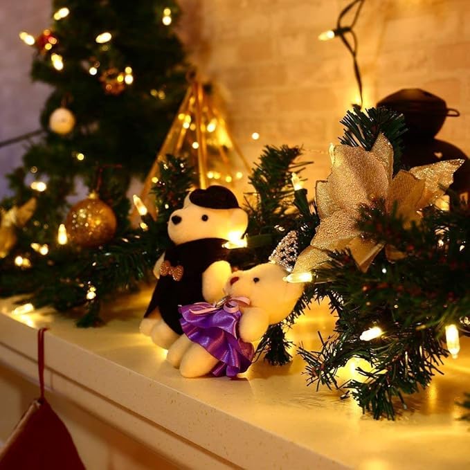 Brizled 4 Pack LED Christmas Lights, 100 LED 33ft Christmas String Lights, 120V UL Certified Connectable Xmas Tree Light Mini Xmas Light for Home Tree Patio Indoor and Outdoor Decorations, Warm White