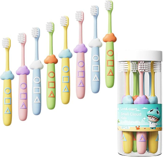 Kids Toothbrushes 8 Pack,Soft Bristle Toothbrush for Toddlers 2-12 Years Old, Cute Multicolor Boys Girls Toothbrushes,Clean Kids Teeth Bristles Not Easy to Shed