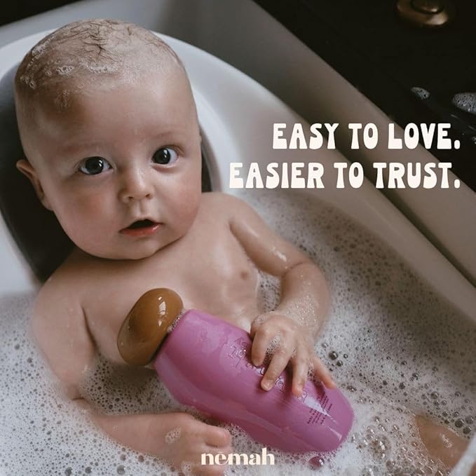 Nemah - 2-in-1 Baby Soap and Shampoo - Tear-Free Baby Body Wash and Shampoo with Actismart Chamomile, Jojoba Oil, & Activera Aloe - Vegan & Cruelty-Free - 9.8 fl. oz.
