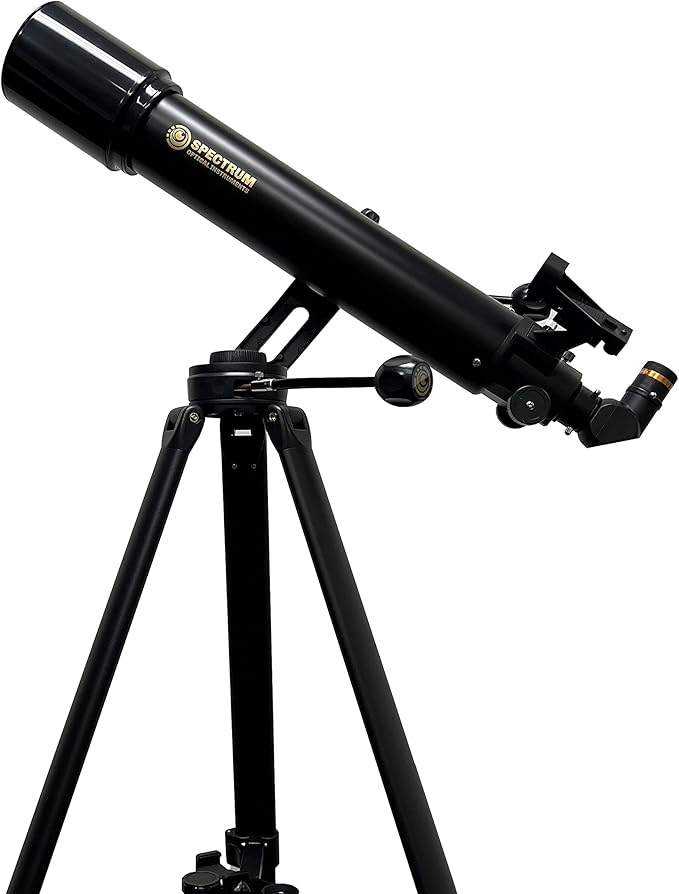 SpectrumOI TourStar Pro 90 AZ Telescope for Adults Astronomy Gifts Premium AZ Refractor Telescope 90mm 660mm Focal Lenght with Aspherical Eyepiece Phone Adapter