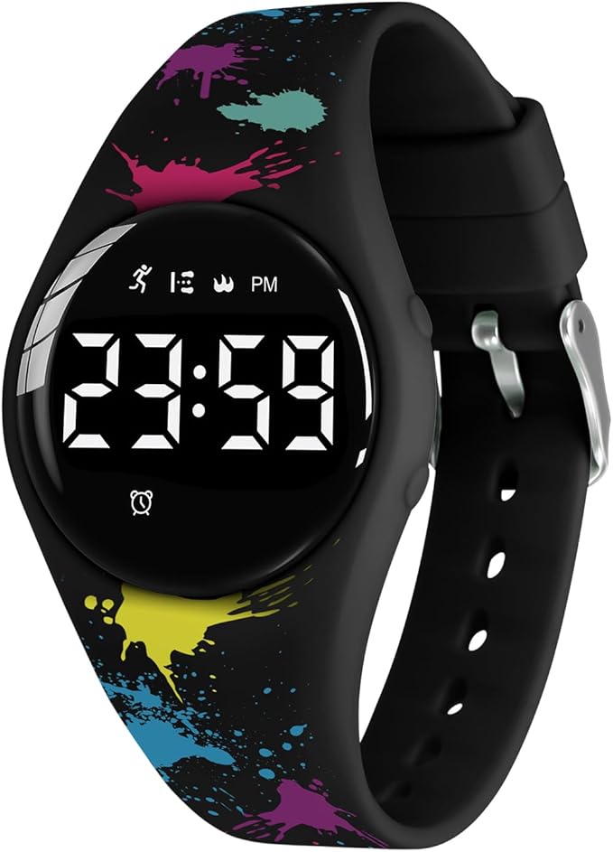 Kids Watches for Girls Boys Digital Sport Watch with Step Counter Pedometer Vibration Alarm Clock, No App Waterproof Fitness Tracker Kids Watch Boys Girls Teens Students Ages 5-16