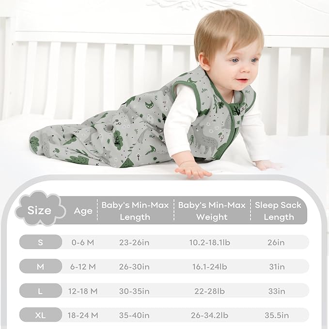 Yoofoss Baby Sleep Sack 18-24 Months Baby Wearable Blanket 100% Organic Cotton 2-Way Zipper Toddler Sleeping Sack，3 Pack Soft Lightweight Sleep Sacks for Babies