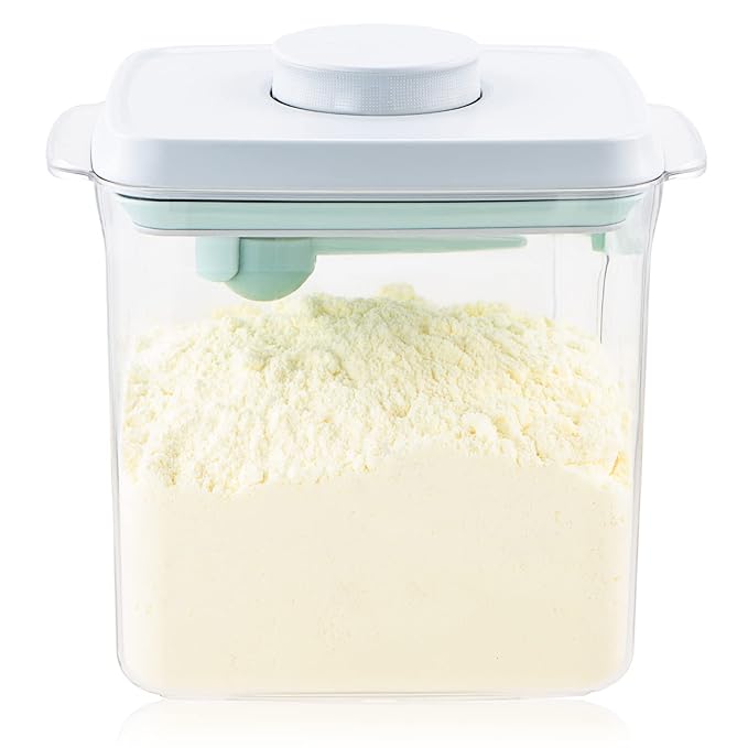 Formula Container - 1700ml Pop Top Milk Powder Container, BPA-Free Airtight Formula Dispenser with Scoop and Scraper, 21OZ, 1.32LB, 600g, Clear