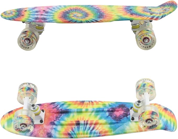 Skateboards Complete 22 Inch Mini Cruiser Retro Skateboard for Kids Boys Youths Beginners