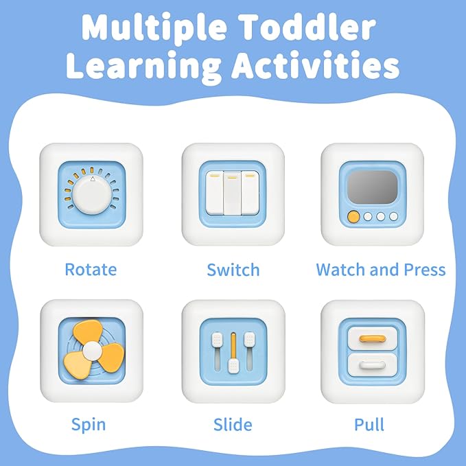 Busy Cube Toys for 1 Year Old, Montessori for 1+ Year Old, Travel Toys for Toddlers 1-3, Learning Fine Motor Skills| Birthday Gifts for 12 Months +