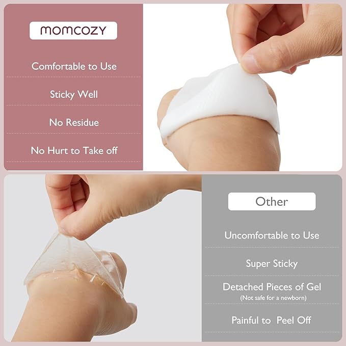 Momcozy Hydrogel Nipple Pads with Soothing Lanolin, Soothies Gel Nursing Pads Provide Instant Cooling Relief, Breastfeeding Essentials, 20 PCS
