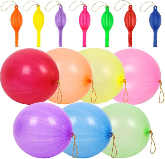 rubfac 30Pcs Punch Balloons, Party Favors for Kids, Thickened Heavy Duty Neon Punching Bounce Balloon for Birthday Goodie Bag Stuffers Exciting Outdoor Play Supply