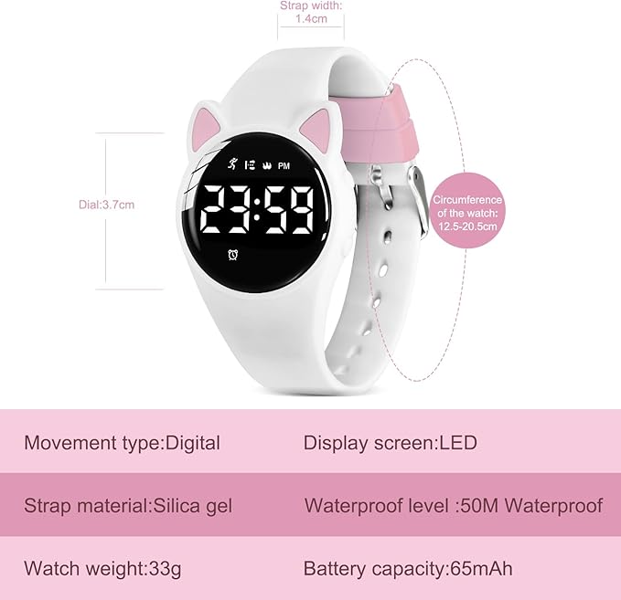 Kids Watches for Girls Boys Digital Sport Watch with Step Counter Pedometer Vibration Alarm Clock, No App Waterproof Fitness Tracker Kids Watch Boys Girls Teens Students Ages 5-16