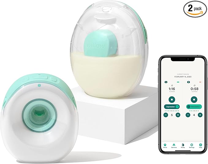 Willow Go - Hands Free Breast Pump - Wearable Breastfeeding Pump - Portable, Electric, Cordless, & 9 Levels of Hospital Grade Suction Strength - Postpartum Essentials - Double Breast Pump