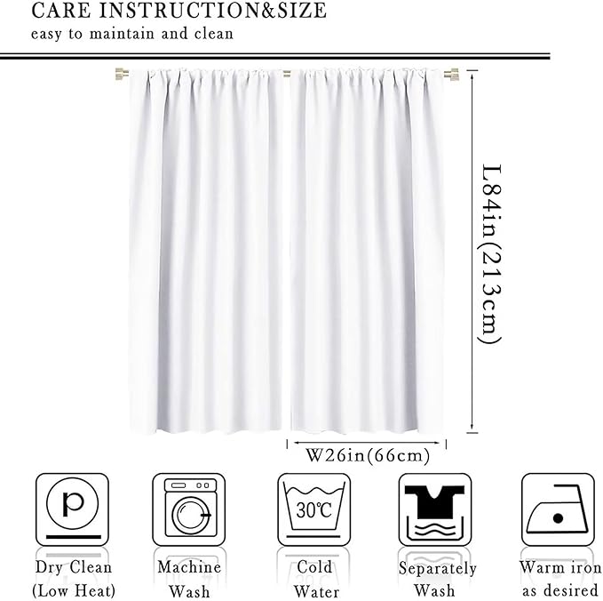 Kids Dinosaur Curtains for Boys Girls Bedroom Decor Cartoon Dino Colorful Cute Funny Animal Printed Blackout Rod Pocket Window Drapes for Baby Nursery Playroom Living Room W26xL84in 2 Panels