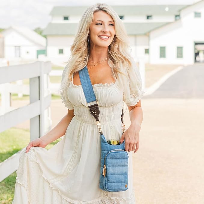 WanderFull® Original HydroBag® Collection, Water Bottle Holder w/Strap & Phone Pocket, Hands-Free Crossbody Water Bottle Bag