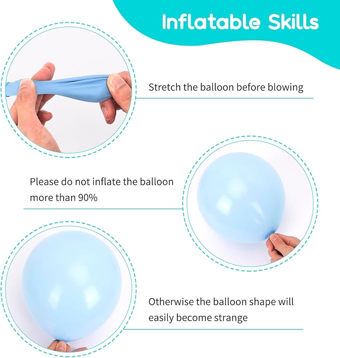 RUBFAC 129pcs Blue Green Balloons Different Sizes 18 12 10 5 Inch for Garland Arch, Green Blue Balloons for Birthday Baby Shower Gender Reveal Wedding Party Decoration