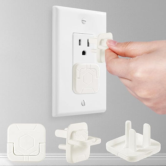 Outlet Covers Baby Proofing, 60 Pack Child Proof Plug Socket Covers Electric Plug Protectors Safety Caps with Hidden Pull Handle, for US 3-Prong, Classic