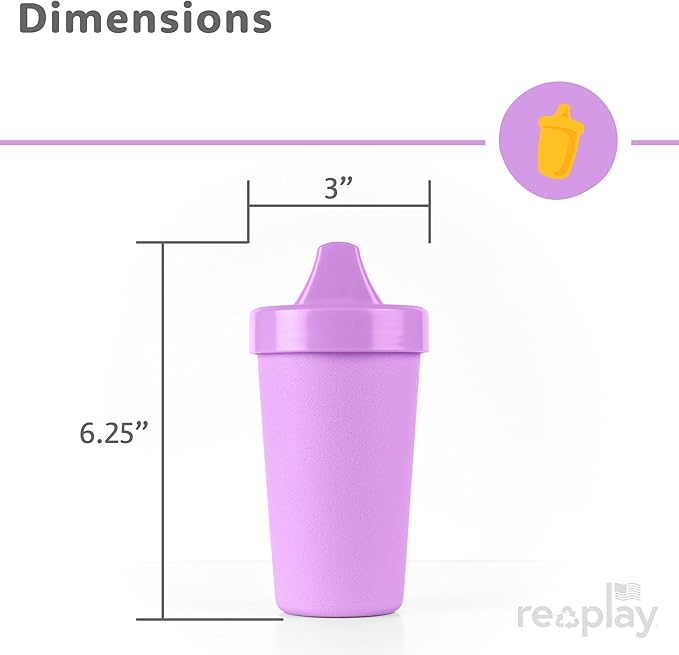 Re-Play Sippy Cups for Toddlers - 10 Oz. Reusable Spill Proof Cups for Kids, Dishwasher/Microwave Safe - Made in USA - Set of 4-3.13" x 6.25" - Princess