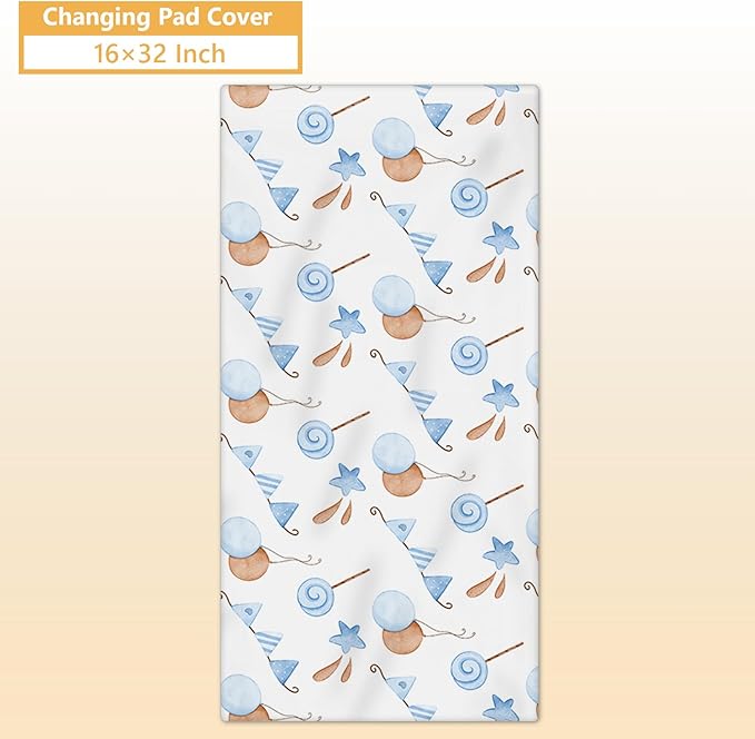 Personalized Baby Crib Bedding Set, 5 Pcs Custom Name Baby Crib Set with Double Layer Blanket, Soft Blue Moon Bear Nursery Bedding Set for Girls Boys, Customized Gifts for Toddlers Infants