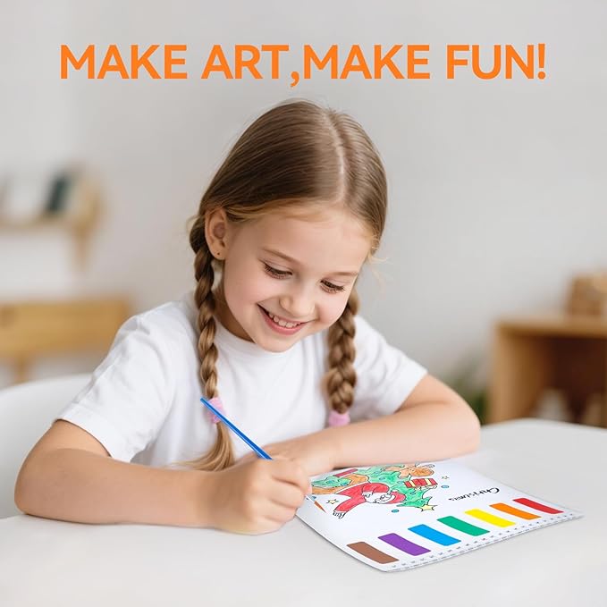 PIRIE Paint with Water Coloring Books for Kids,Watercolor Painting Sets Painting Activity for Kids Ages 3 4 5 6 7 8+,Birthday Gifts Arts & Crafts Toy (Christmas)