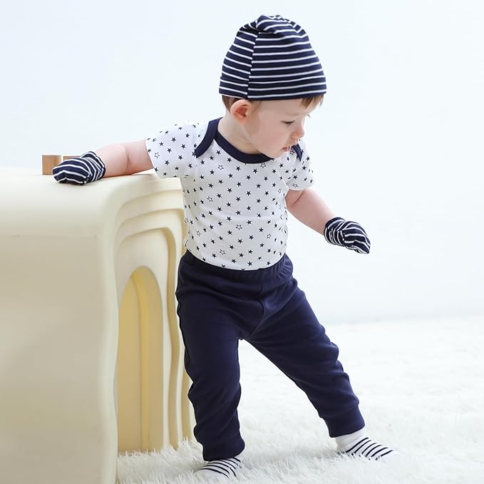 Baby Bodysuit and Pant Set 10-pcs Cotton Soft Newborn Boy Girl Clothes Outfits