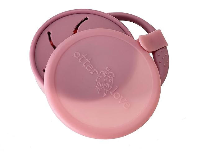 otterlove Collapsable Silicone Snack Container With Attachable Lid | 100% Pure LFGB Platinum Silicone with No Fillers | Snack Cup (Single - Woodchuck)