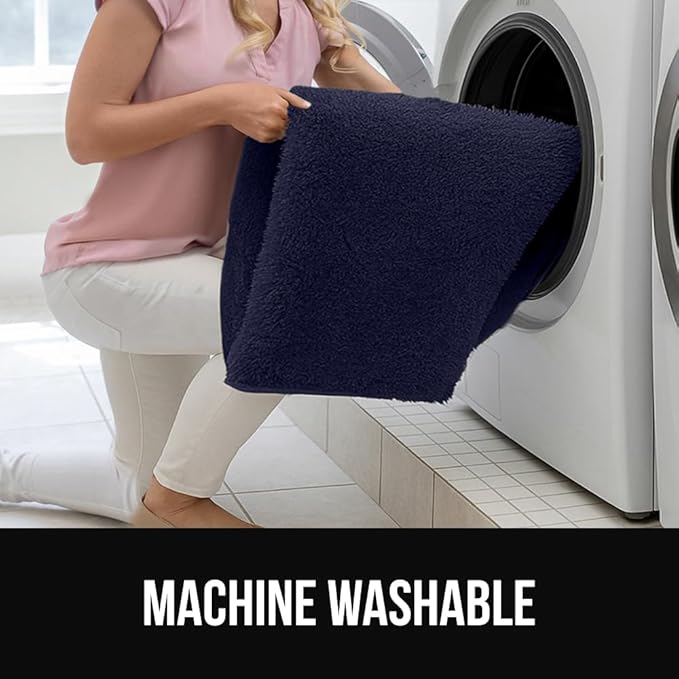 GORILLA GRIP Ultra Soft Washable Area Rug, 8x10, Stain and Slip Resistant Plush Thick Carpet for Bedroom Living Room, No Shed Floor Rugs, Pet Friendly, Dorm Essentials, Nursery Home Decor, Navy Blue