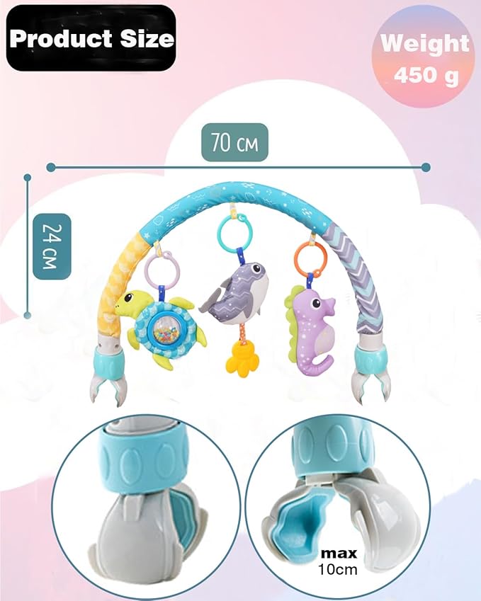 Pau1Hami1ton Car Seat Toys, Stroller Toys,Car Seat Toys for Babies 0-6 Months,3 Month Baby Toys Fit for Crib Bed,Stroller,Car Seat,Baby Gifts.S-19(Whale)
