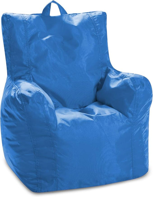 Posh Creations Bean Bag Structured Seat for Toddlers and Kids, Comfy Chair for Children, Pasadena, Royal Blue