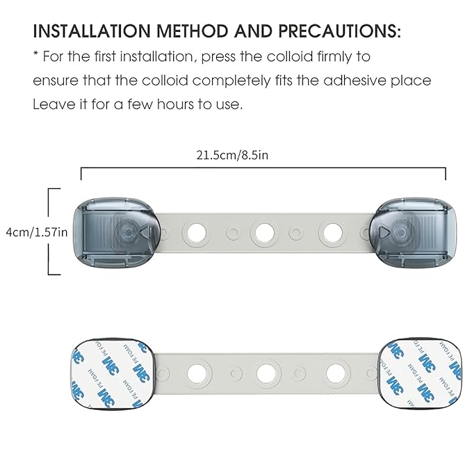 5 Pack Cabinet Locks Baby Proofing, Child Proof Cabinet Locks with Sticky Adhesive Pads, Child Locks for Cabinets and Drawers, RV Refrigerator, Oven Lock Child Safety Baby Cabinet Locks