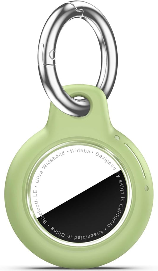 Upgrade Waterproof Airtags Holder with Apple Airtags Keychain, Hard PC Air Tag Case, Anti-Scratch & Shock Air tag Holder,Men's Women's Keyrings & Keychains, for Dog,Car Key,Luggage -Light Green
