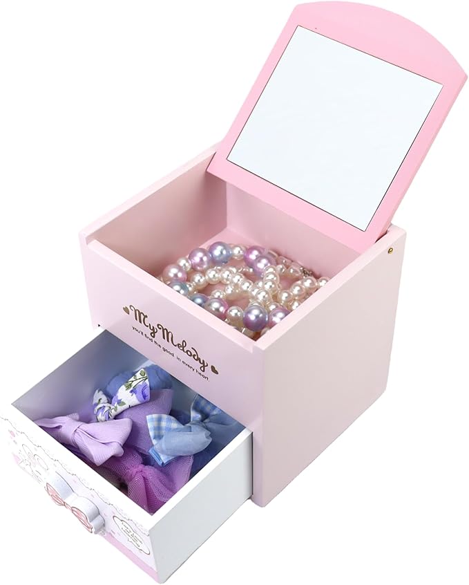 Girl Jewelry Box Pink Cute bunny Tabletop Children Storage Box Little girl birthday christmas Gift kids jewelry box Organizer