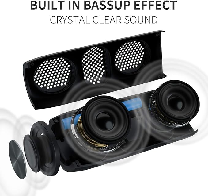 Bluetooth Speaker,MusiBaby M88 Speakers,Dual Pairing, Bluetooth 5.3,Loud Stereo Sound,Booming Bass,30H Playtime for Home& Outdoor Party,Beach,Portable Speaker,Gifts(Black)