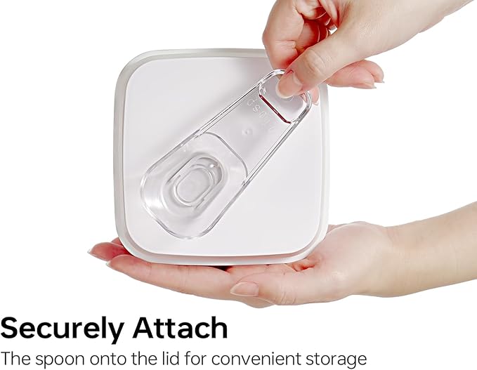 Felli Flip Tite Food Storage Container 5" LARGE 5pk Set + No Residue Label, Airtight Lid Easy Lock Top Stackable, Plastic Canister Jar for Pantry Kitchen Fridge Organizer Pasta Protein Powder Spice