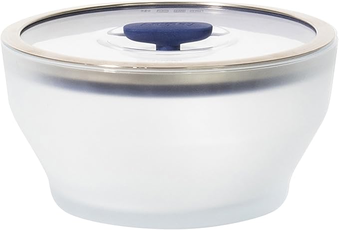 Anyday 8-Cup Microwave Cookware & Glass Container with Glass Lid, Plastic-Free Deep Food Storage | Stackable Airtight Steamer with Vented Lid for Microwave-Safe Reheating, Steaming Vegetables & Rice