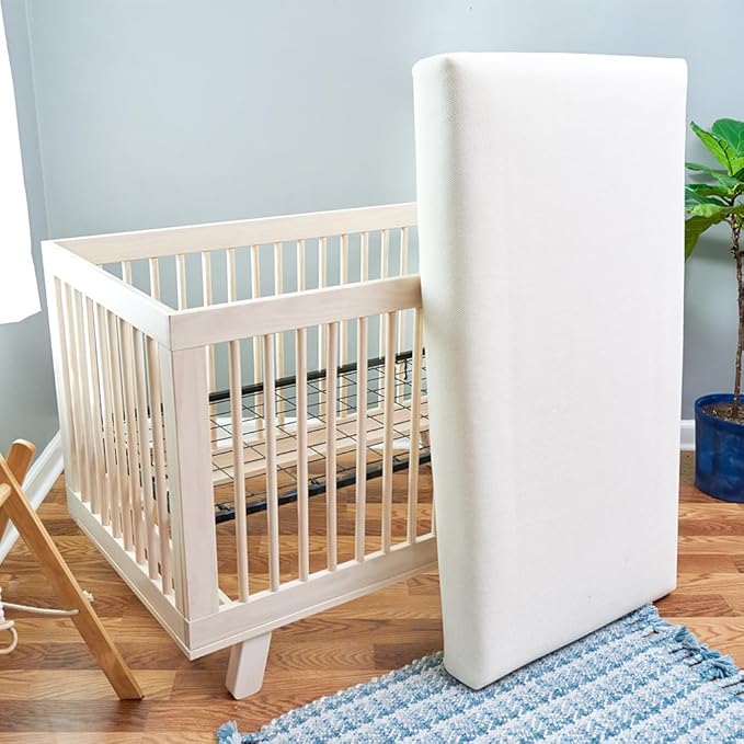 Naturepedic Organic Crib Mattress - 2-Stage 144 Coil Infant & Toddler Mattress with Protector Pad - Waterproof, Breathable & Non-Toxic for Baby and Toddler Bed